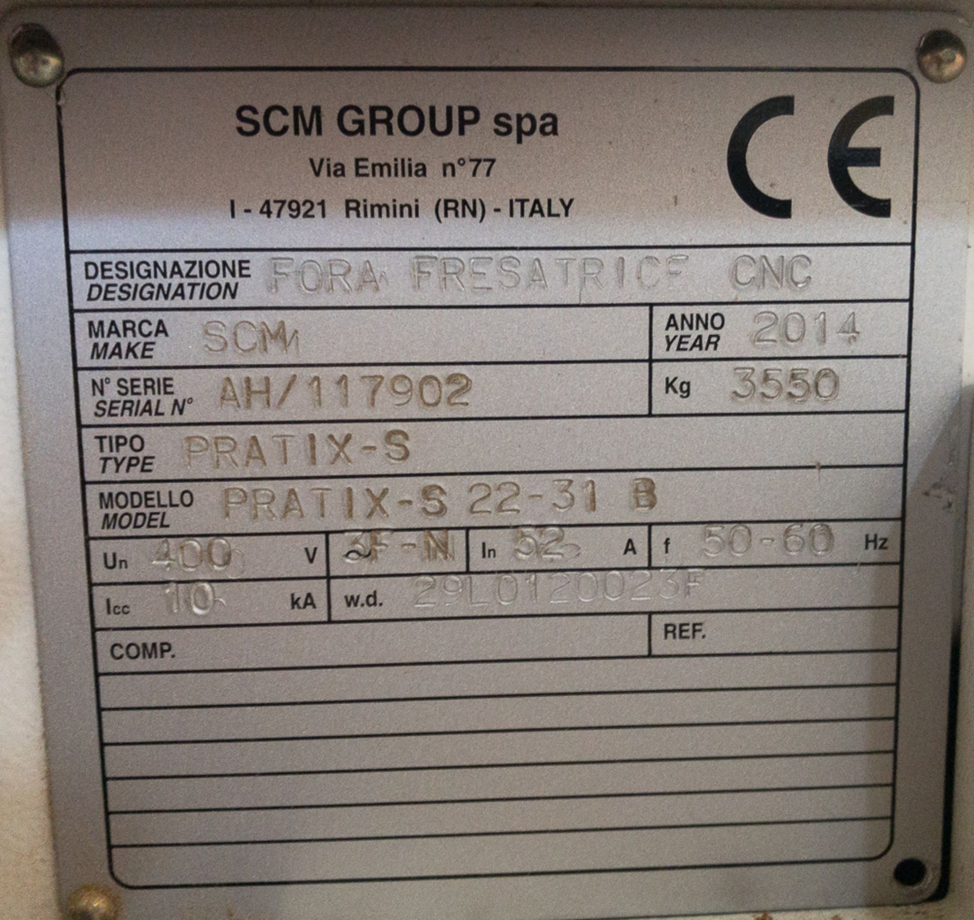 2014 SCM Pratix-S 22-31 B 3 axis CNC machining centre - Image 15 of 15