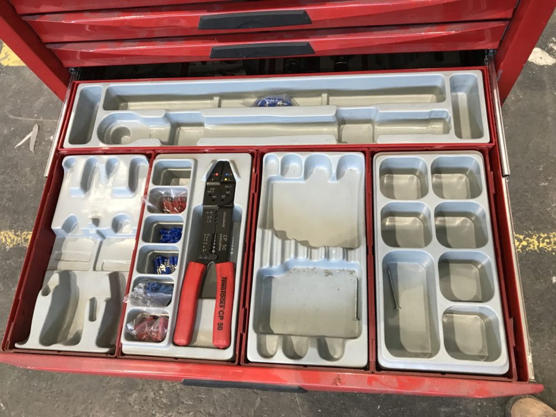 A Teng Tools mobile tool cabinet with additional casters, some tools missing - Image 7 of 17