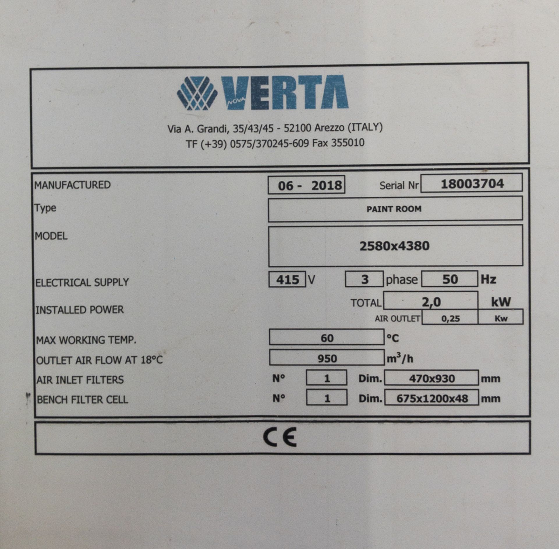 2018 2 no. Verta Super Prestige paint spray booths, a Super Conqueror drying oven & a paint room - Bild 35 aus 42