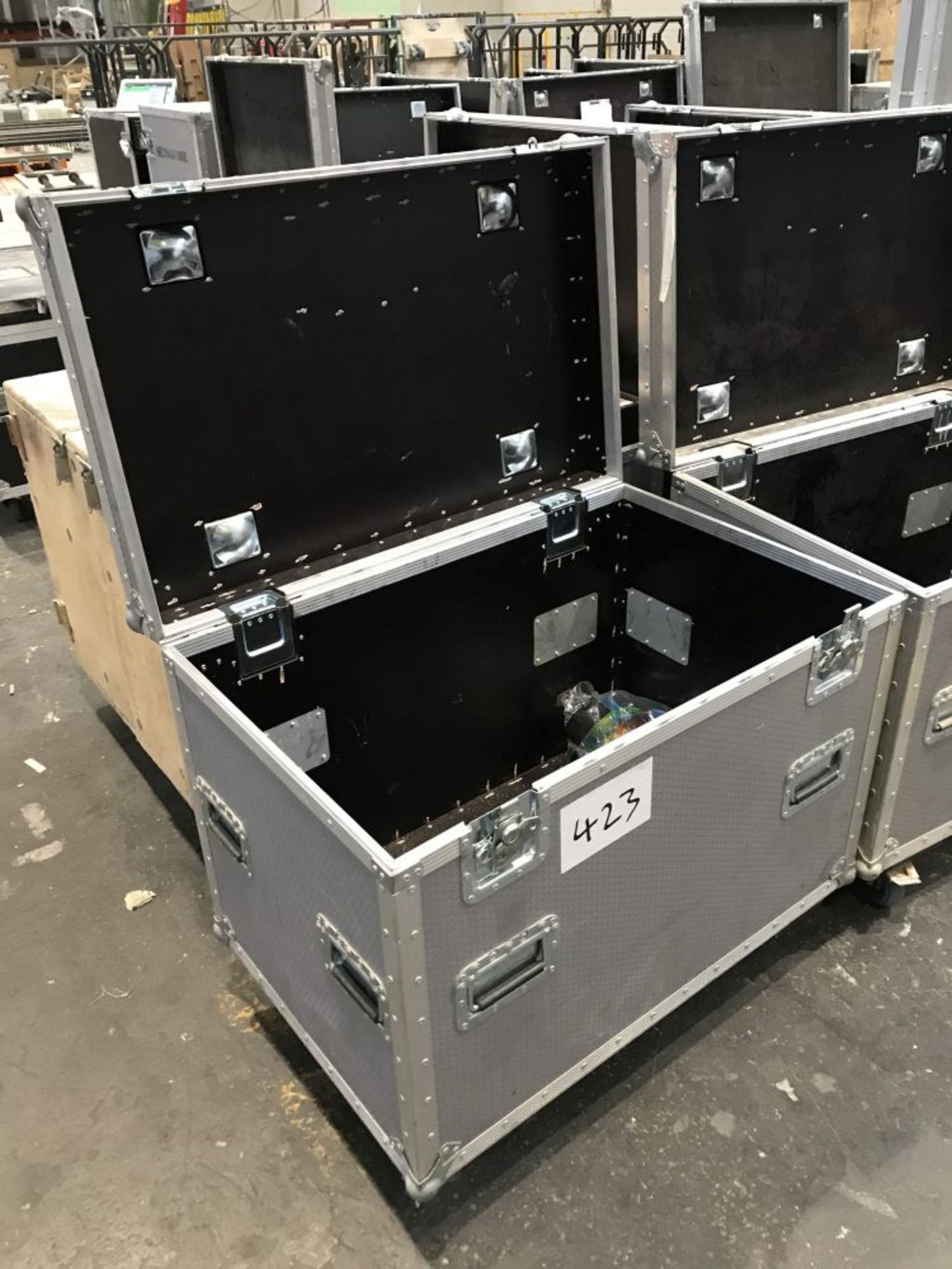 7 site storage flight cases on casters and 2 ply cabinets on casters with contents if any - Image 2 of 10