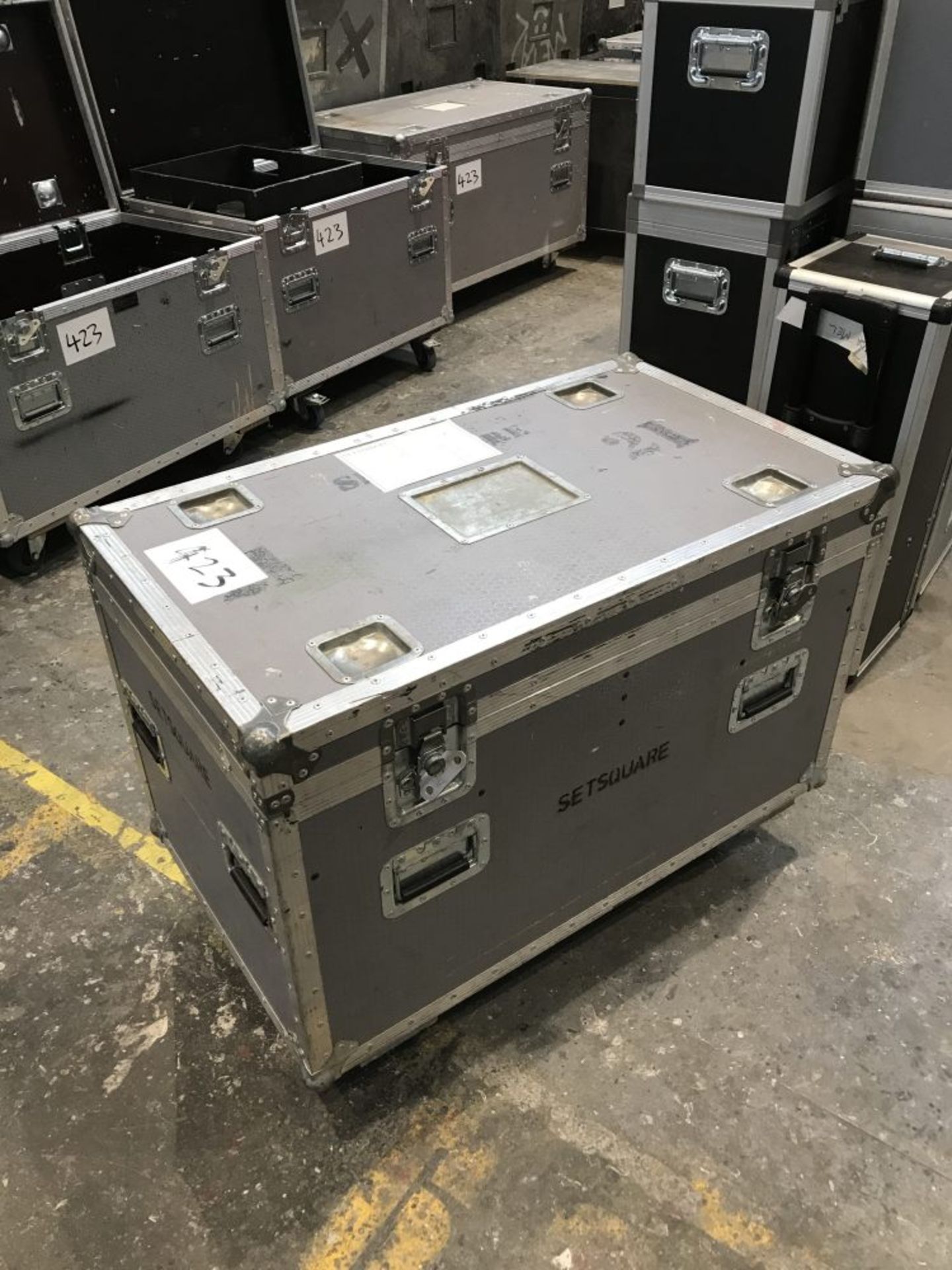 7 site storage flight cases on casters and 2 ply cabinets on casters with contents if any - Image 9 of 10