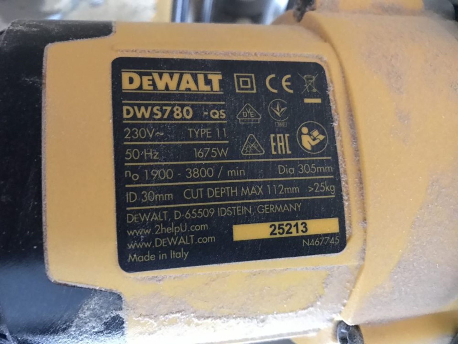 DeWalt DWS780-QS compound mitre saw, 240V - Image 6 of 8