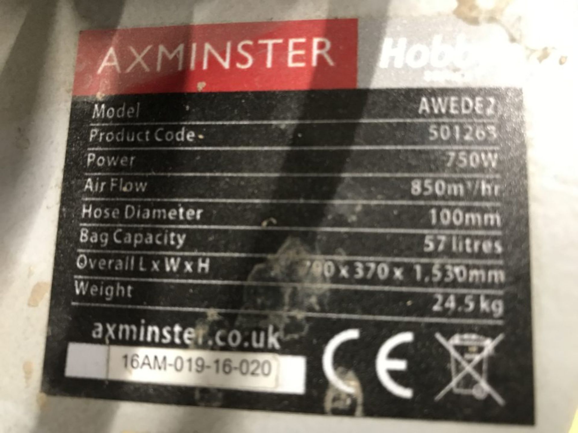 Axminster AWEDE2 single bag dust extractor - Image 2 of 2