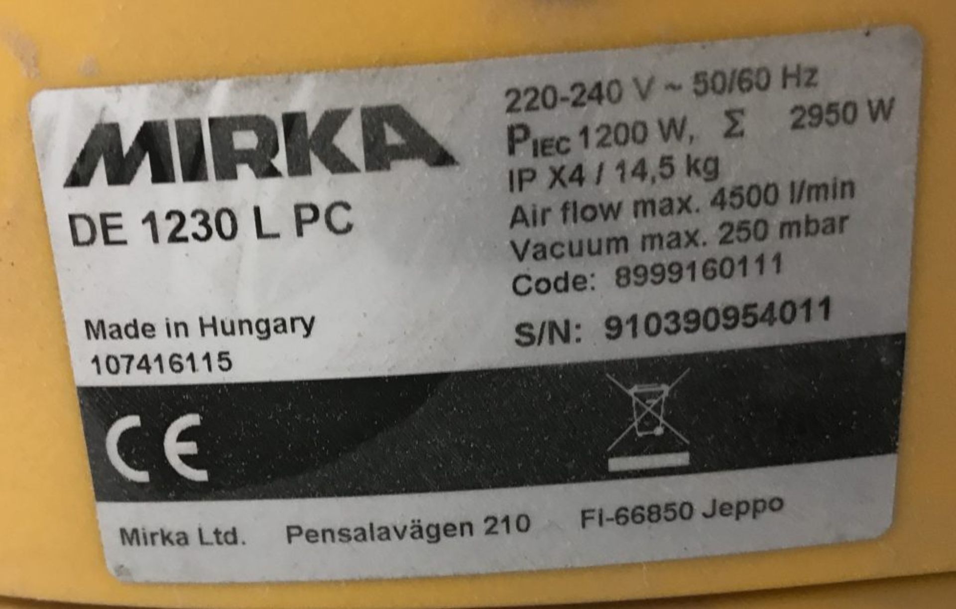 3 Mirka PROS 650CV sanders with Mirka DE 1230 L PC extractors - Image 10 of 16