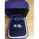 A vintage 18ct gold sapphire and diamond ring, stones need cleaning/polishing, size S and weight 3.