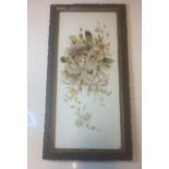 Victorian oil on glass painting in ornate wooden frame