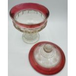 Vintage cut glass Cranberry pot