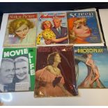 6x assorted film magazines from 1930's in various conditions