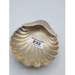 Shell shaped silver dish by Henry Atkins, London 1923, weight 61g and 12cm long