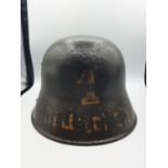 WW1 helmet ww2 decorated SS skull Adolf Hitler.