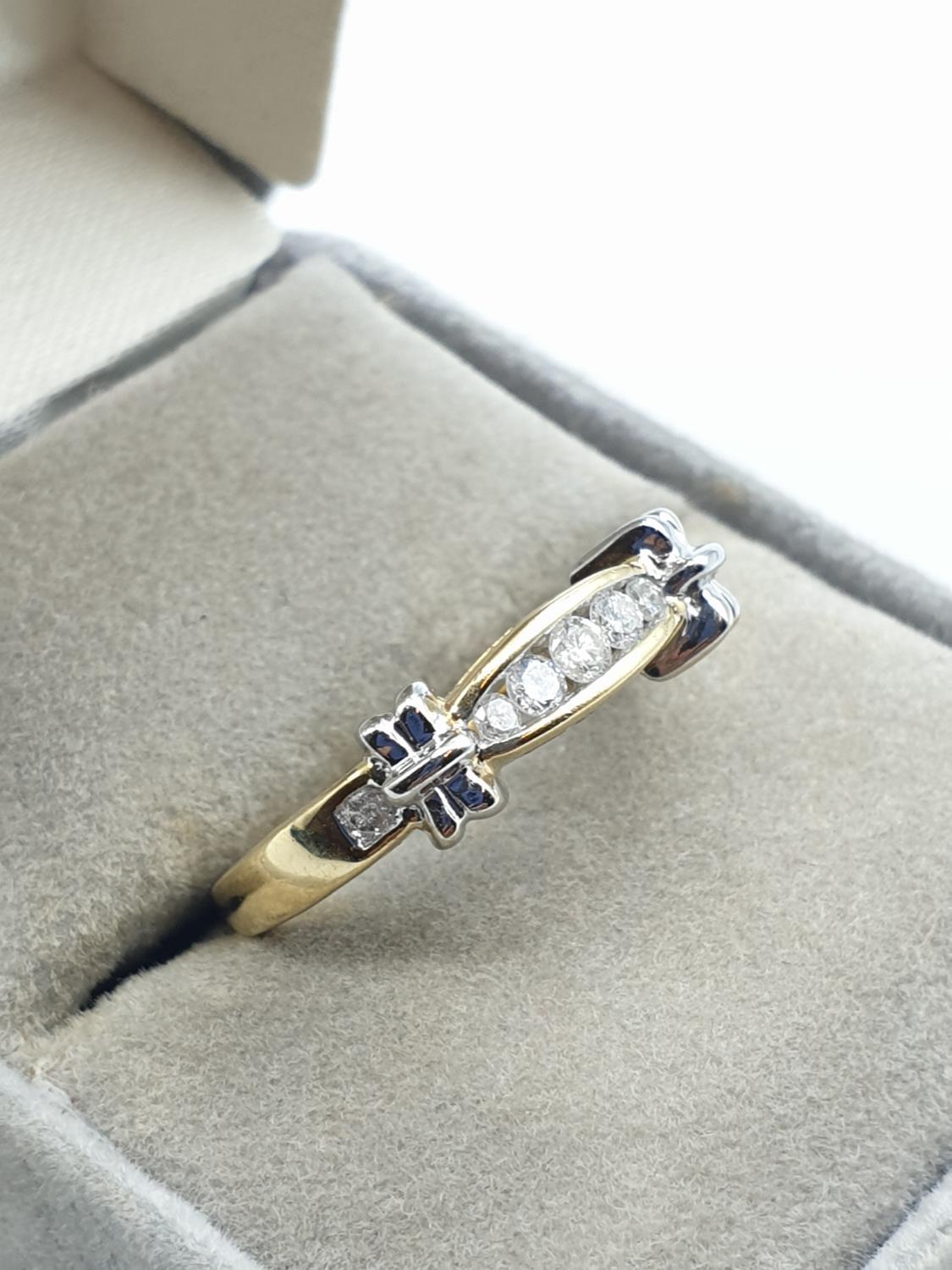 18ct yellow gold with 0.20ct diamonds half eternity ring, weight 3.6g. Size O - Image 3 of 6