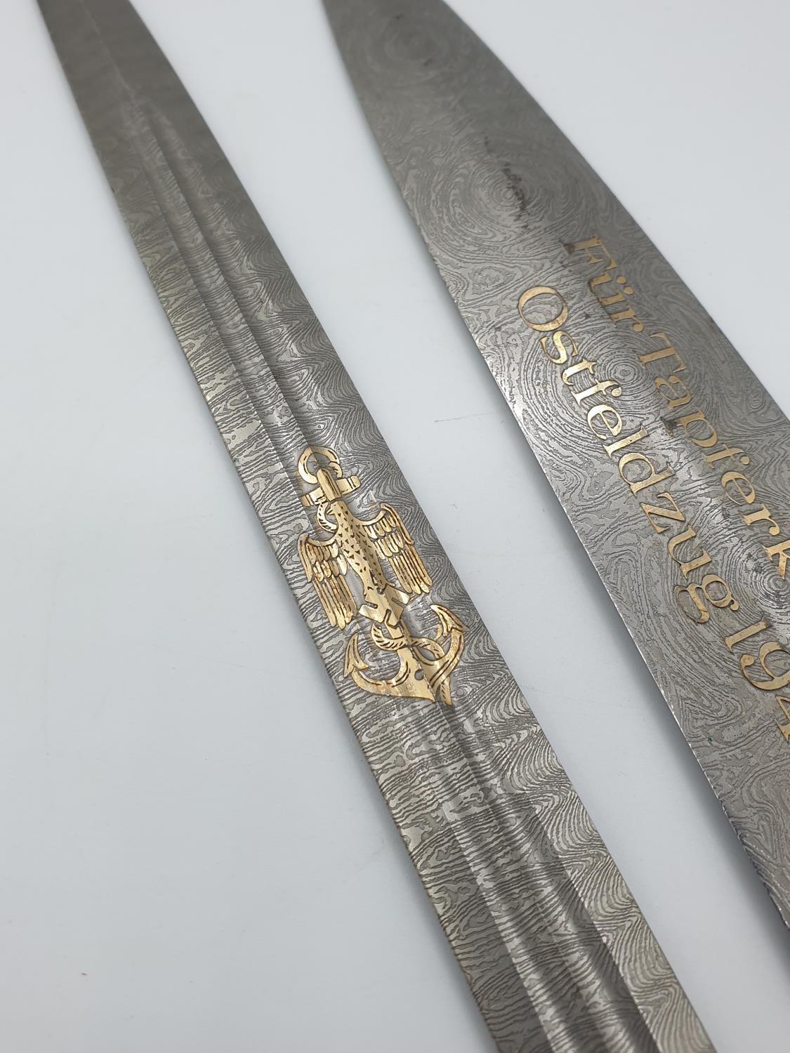 2x World War II replacement Damascus dagger blades - Image 4 of 8