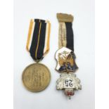 WWII German 'Fur Kriegs Verdierst 1939' medal (yellow black ribbon) and a Prussian medal set