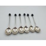 Set of 6 silver coffee spoons hallmarked Sheffield 1921, weight 50g and 10cm long
