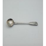 Antique silver condiment spoon fiddle shape handle good hallmark showing George turner EXETER 1833