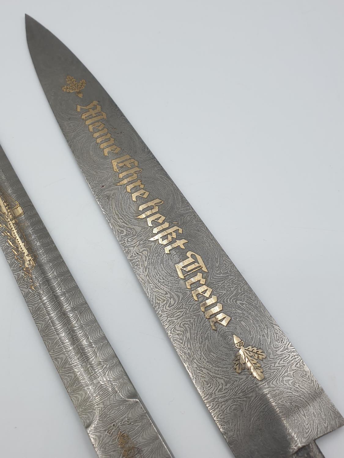 2x World War II replacement Damascus dagger blades - Image 6 of 8