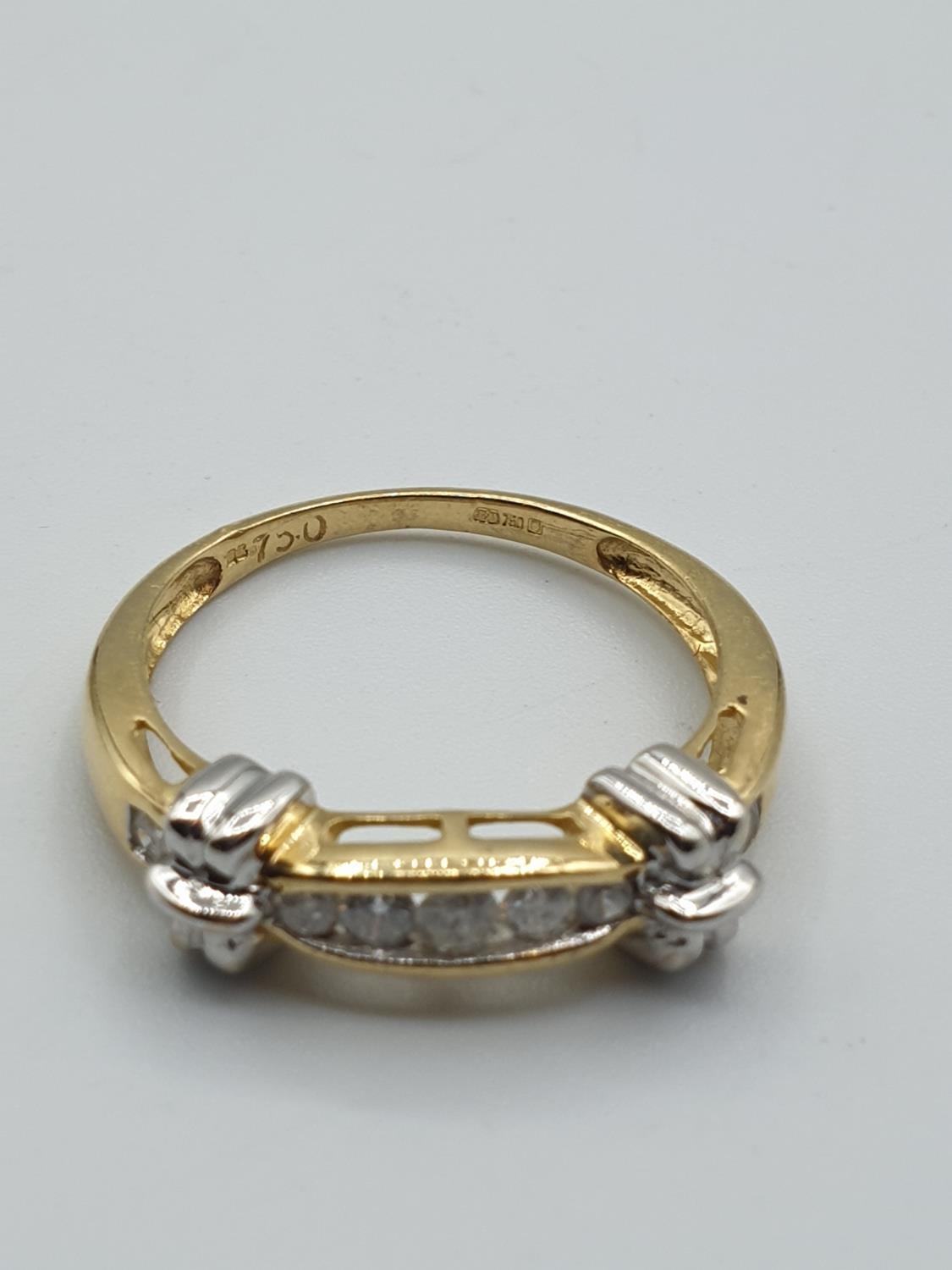 18ct yellow gold with 0.20ct diamonds half eternity ring, weight 3.6g. Size O - Image 5 of 6