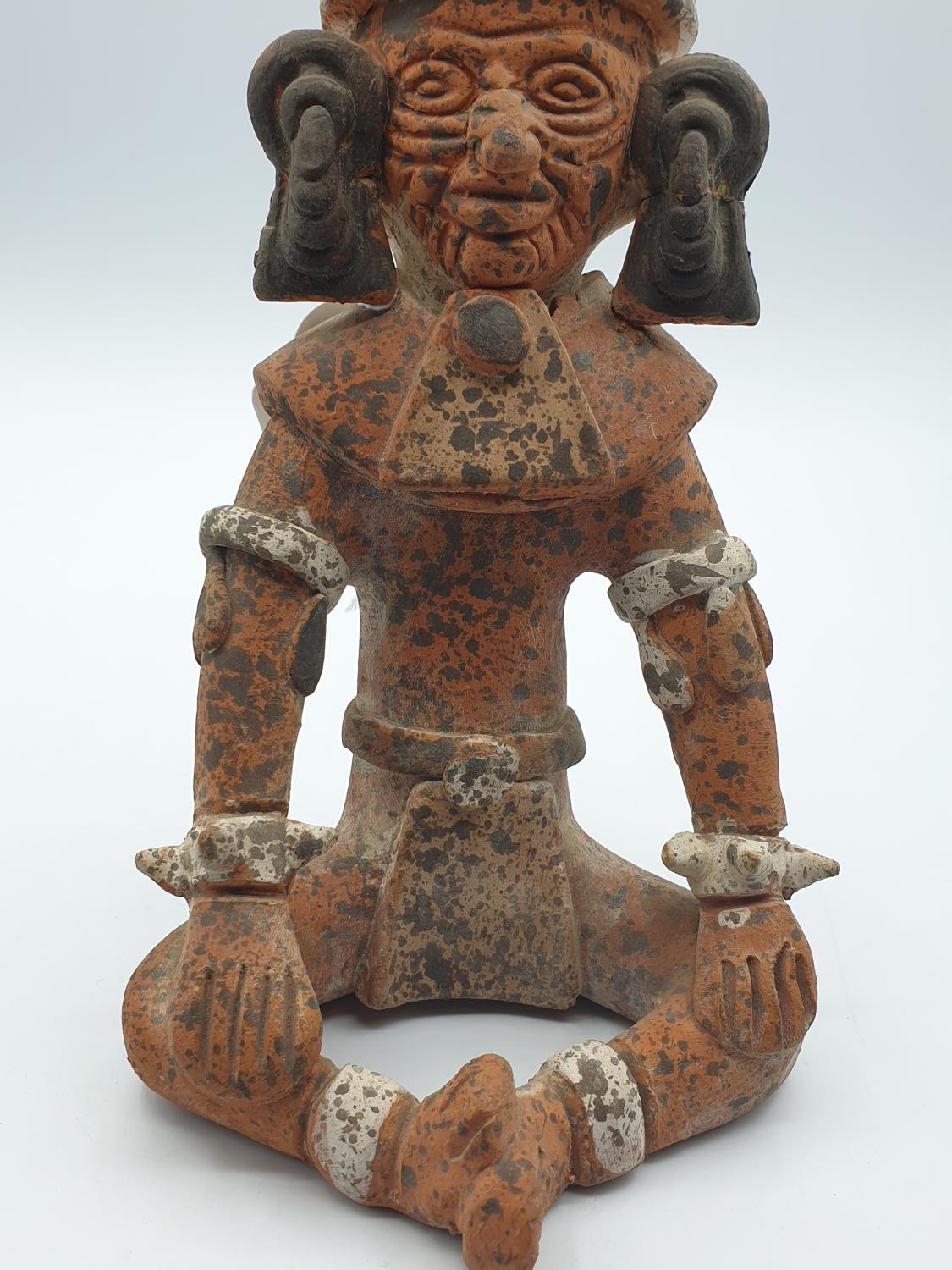 A very early terracotta figurine of Aztec God, 19cm tall - Bild 3 aus 6