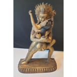 A large 18th century Oriental gilt on bronze fertility god figurine, standing 39cm tall