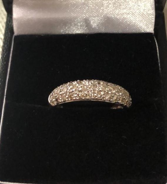14ct white gold diamond band ring, weight 2.6g. Size L - Image 2 of 6
