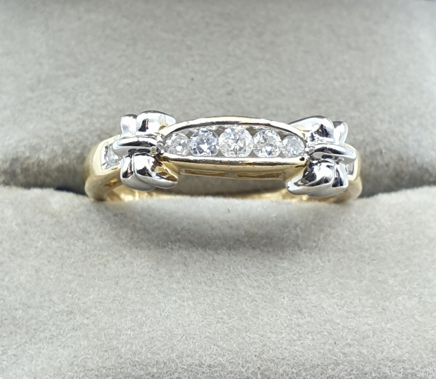 18ct yellow gold with 0.20ct diamonds half eternity ring, weight 3.6g. Size O - Image 2 of 6