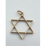 14ct gold Star of David pendant, weight 1.2g