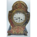 Antique French ornate clock with column feet, some crack and damage to front