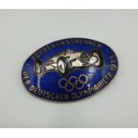 1935 Berlin olympics ges blue car race badge