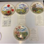 4 Royal Albert plates with flower design which comes with certificates of provenance.