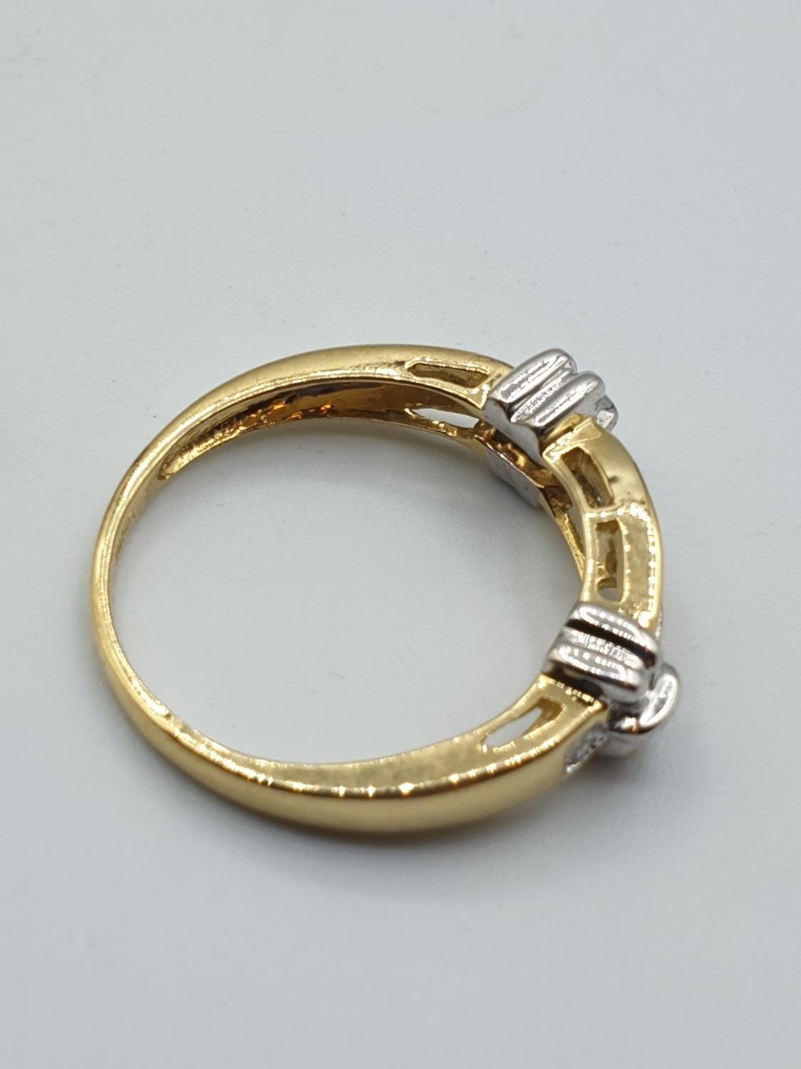 18ct yellow gold with 0.20ct diamonds half eternity ring, weight 3.6g. Size O - Image 6 of 6