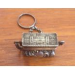 Antique castle top silver vinaigrette by Cronin & Wheeler in the form of a purse with an