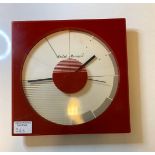 Andre Monique red and white wall clock 1960's