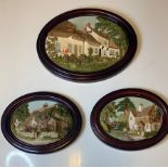 Collection of 3 Lakeland Studios Wall plaques featuring Surrey Cottages (3)