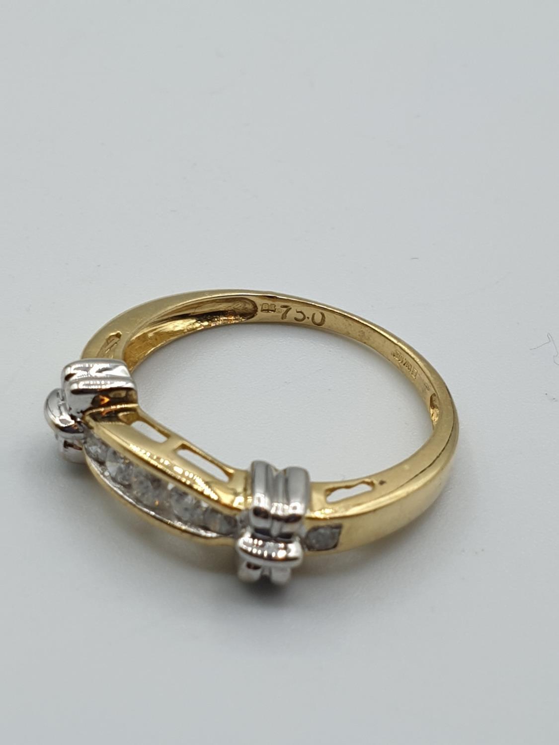 18ct yellow gold with 0.20ct diamonds half eternity ring, weight 3.6g. Size O - Image 4 of 6
