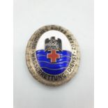 WWII red cross badge, 809 Ges Gesch on reverse