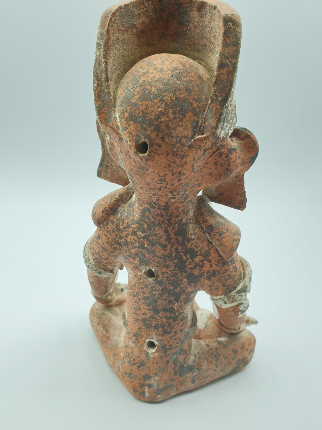 A very early terracotta figurine of Aztec God, 19cm tall - Bild 5 aus 6