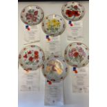 The Royal British Legion 6 poppy plates with the certificates of authenticity.