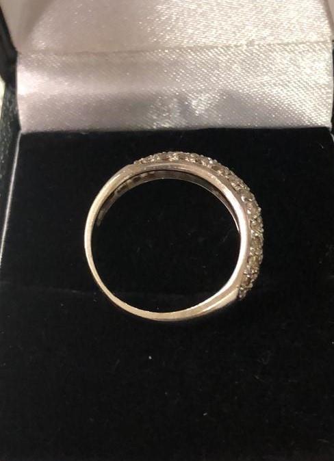 14ct white gold diamond band ring, weight 2.6g. Size L - Image 3 of 6