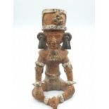 A very early terracotta figurine of Aztec God, 19cm tall
