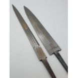 2x World War II replacement Damascus dagger blades