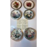 Collection of 6 wall plaques featuring garden scene to include 4 pieces from the 'Morning Jewels'