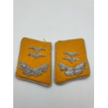 Luftwaffe collar tabs yellow and silver braid