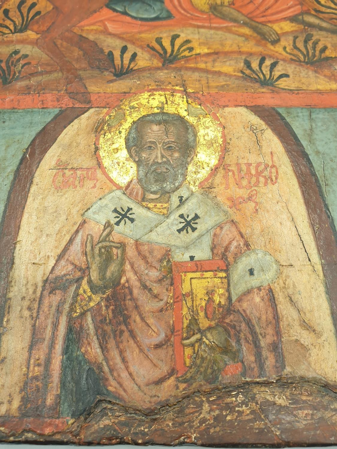 A Greek Orthodox religious icon depicting Saint Demetrios of Thessaloniki, hand painted on wood - Image 7 of 9