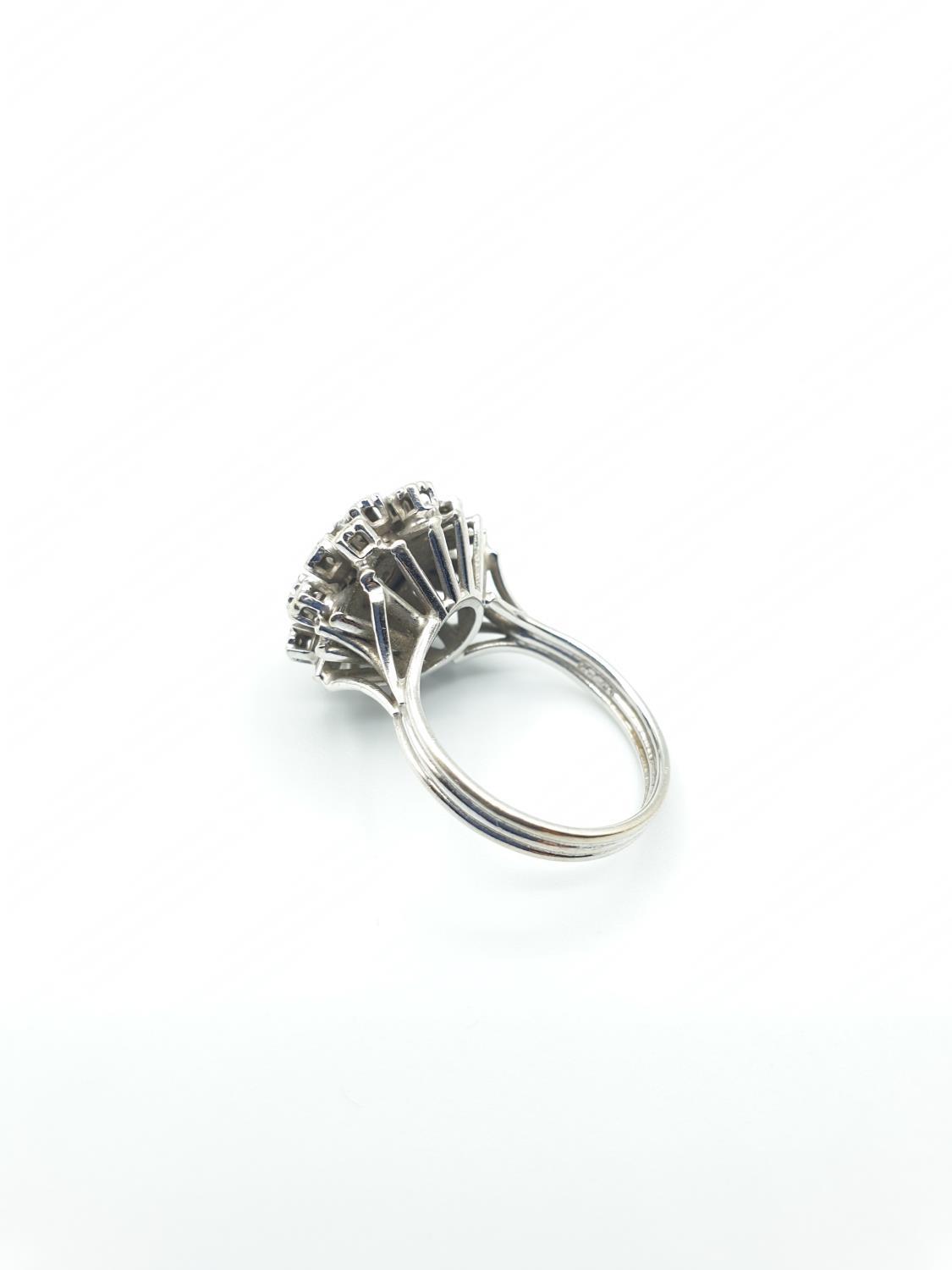 18CT WHITE GOLD DIAMOND CLUSTER RING, SIZE M WEIGHT 6.2G. Hallmark inside the band showing 750 for - Image 6 of 6
