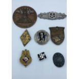 Assortment of 8 Nazi badges & plaques (replicas)