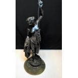 Large bronze Goddess on onyx stand. The weight is 19.2kg.