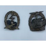 2x WWII German badges (replicas)