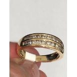 9k gold ring with diamonds (0.50ct total), weight 3.6g and size K ECN 458