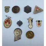 Selection of 10x 1930's German day and lapel badges some need attention to pins