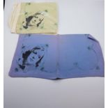 2x personalised Greta Garbo pure silk collectable handkerchiefs one blue and one green circa 1930